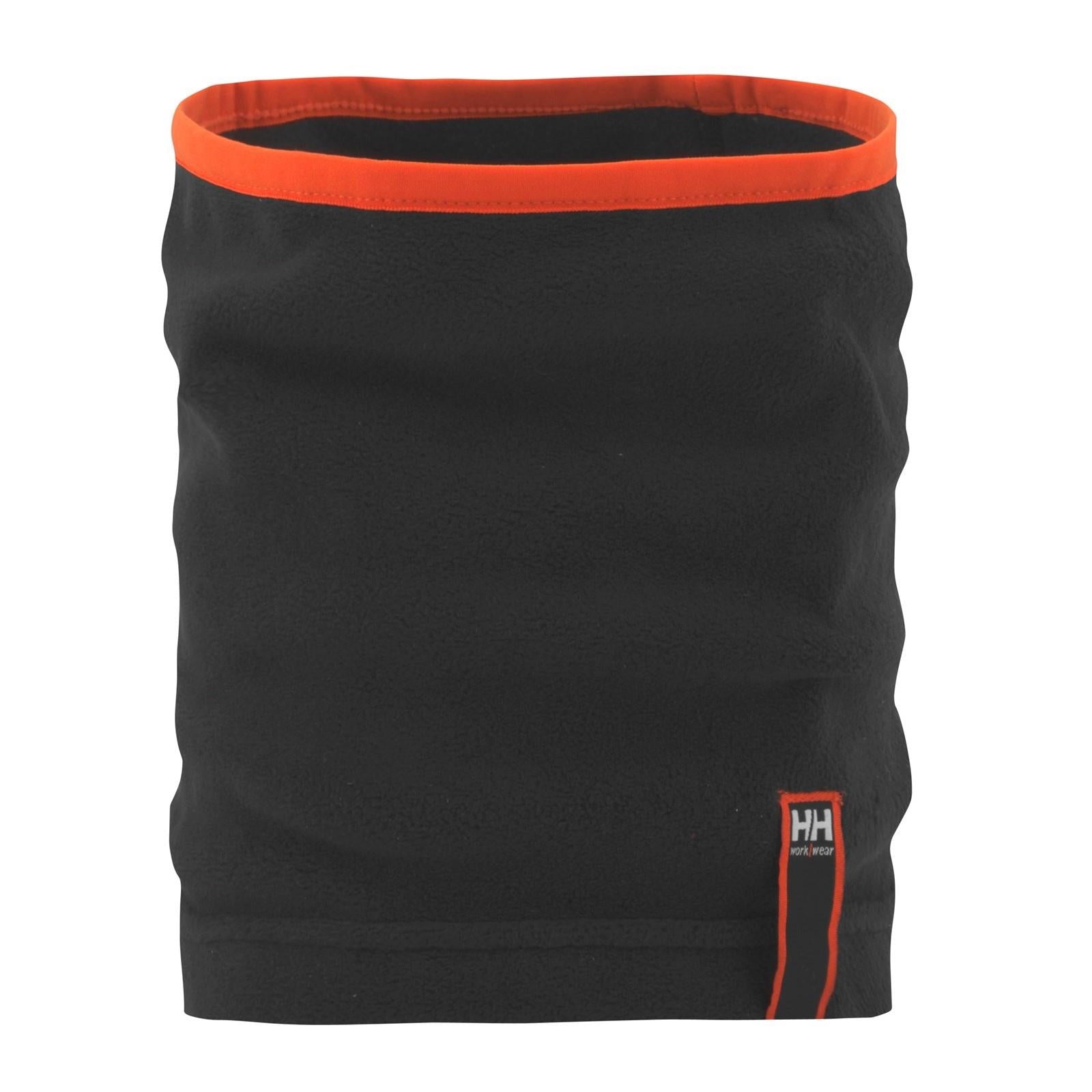 Helly Hansen Oxford black orange contrast light recycled fleece neck gaiter #79876