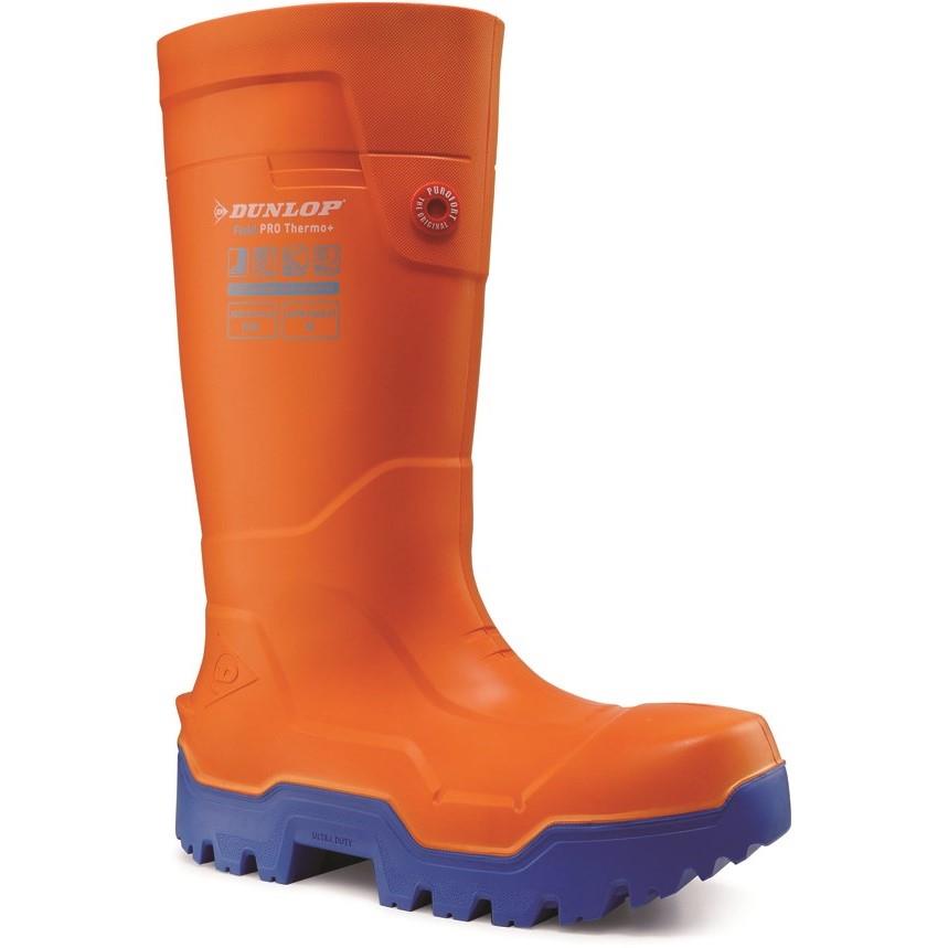 Dunlop FieldPRO Thermo+ S5 orange composite toe/midsole safety wellington boot #LP8KU01