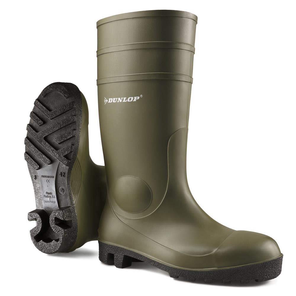 Dunlop Protomaster S5 green PVC steel toe/midsole safety work wellington boot #142VP