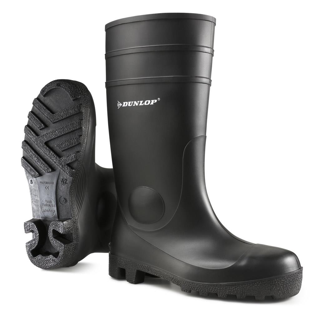 Dunlop Protomaster S5 black PVC steel toe/midsole safety work wellington boot #142PP