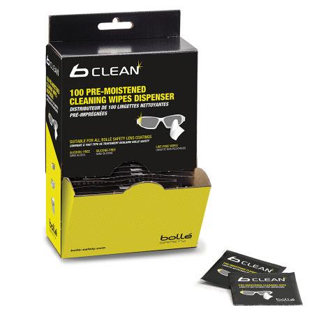 Bolle spectacle lens cleaning pre-moistened tissues - box 100 sachets