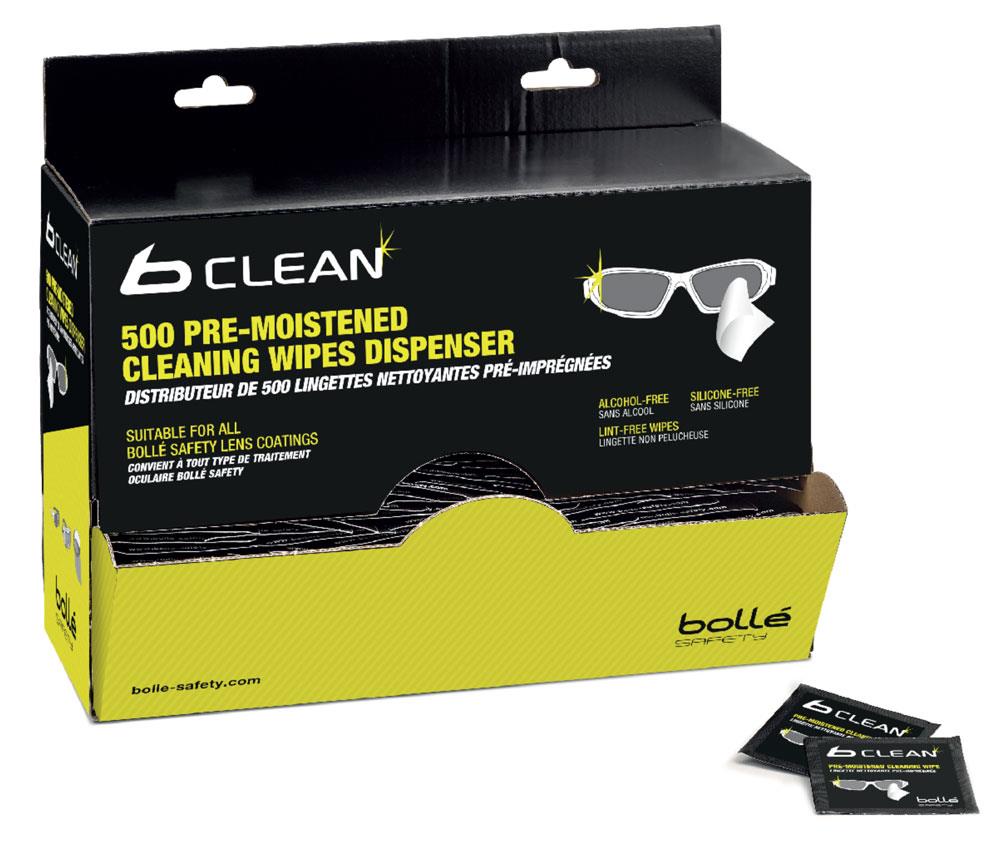 Bolle spectacle lens cleaning pre-moistened tissues - box 500 sachets