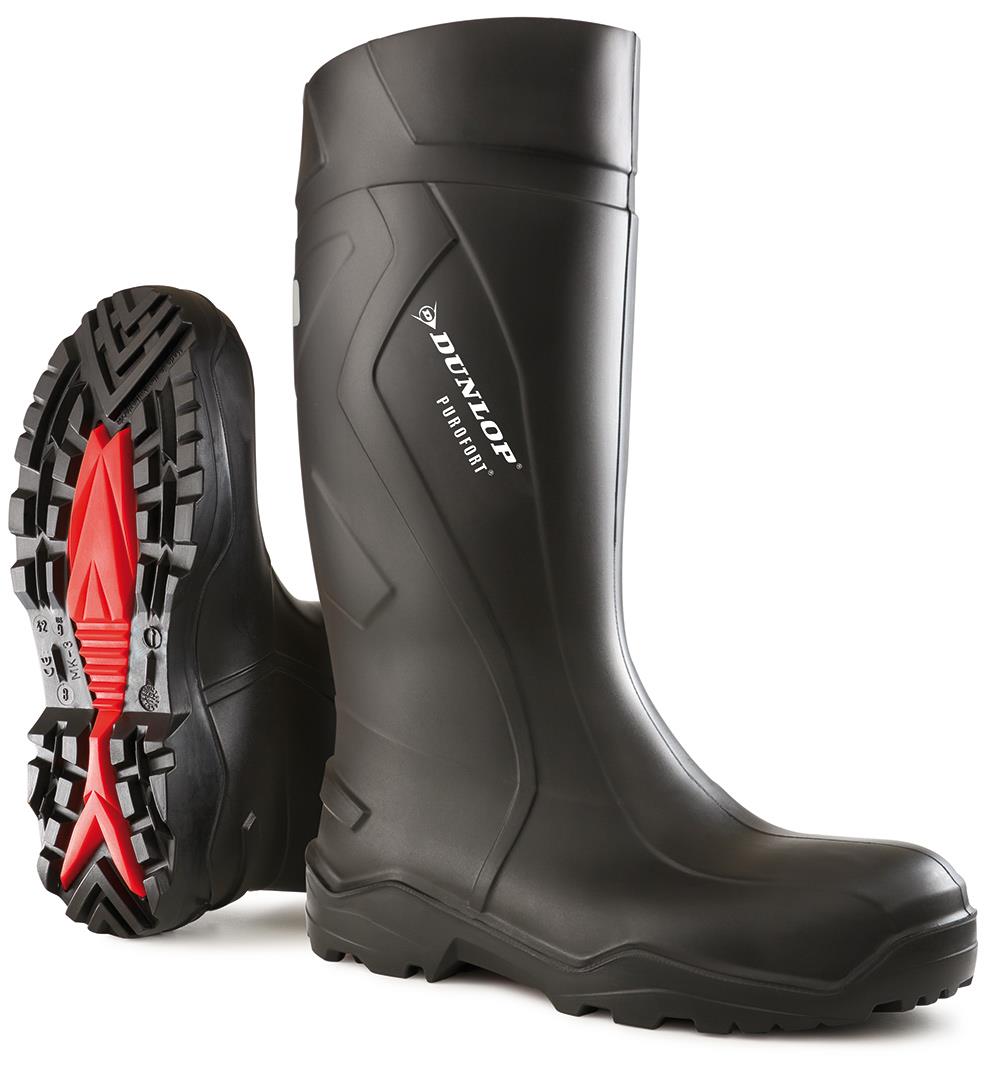 Dunlop Purofort+ black steel toe/midsole safety wellington boot #762041