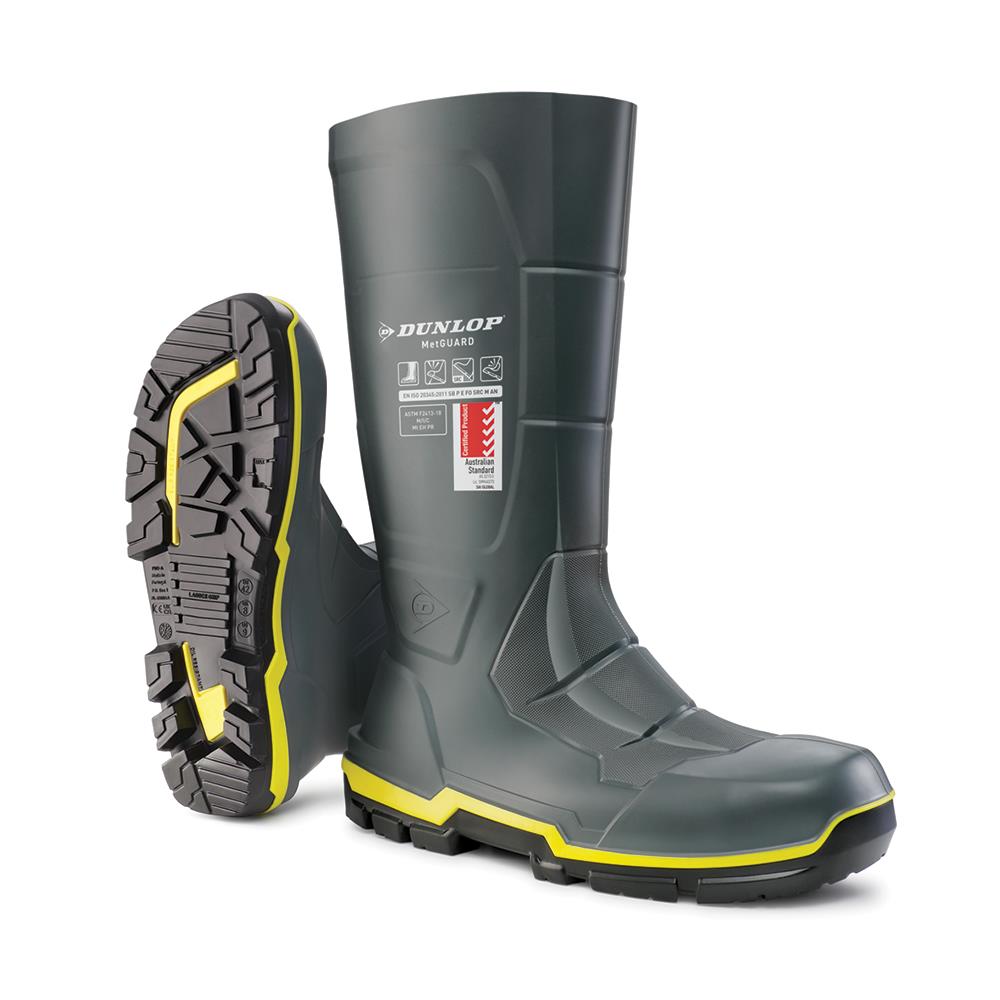Dunlop MetGUARD SBP grey metatarsal steel toe/midsole work safety wellington boot #MZ2LE