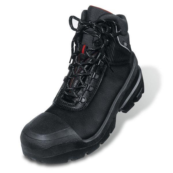 Uvex Quatro black leather extra-wide steel toe/midsole safety work boot