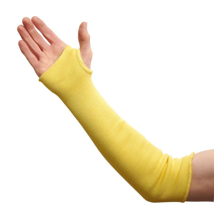 Warrior yellow 13G HPPE/Glass liner size 18, protective cut B sleeve #0112DWSL055