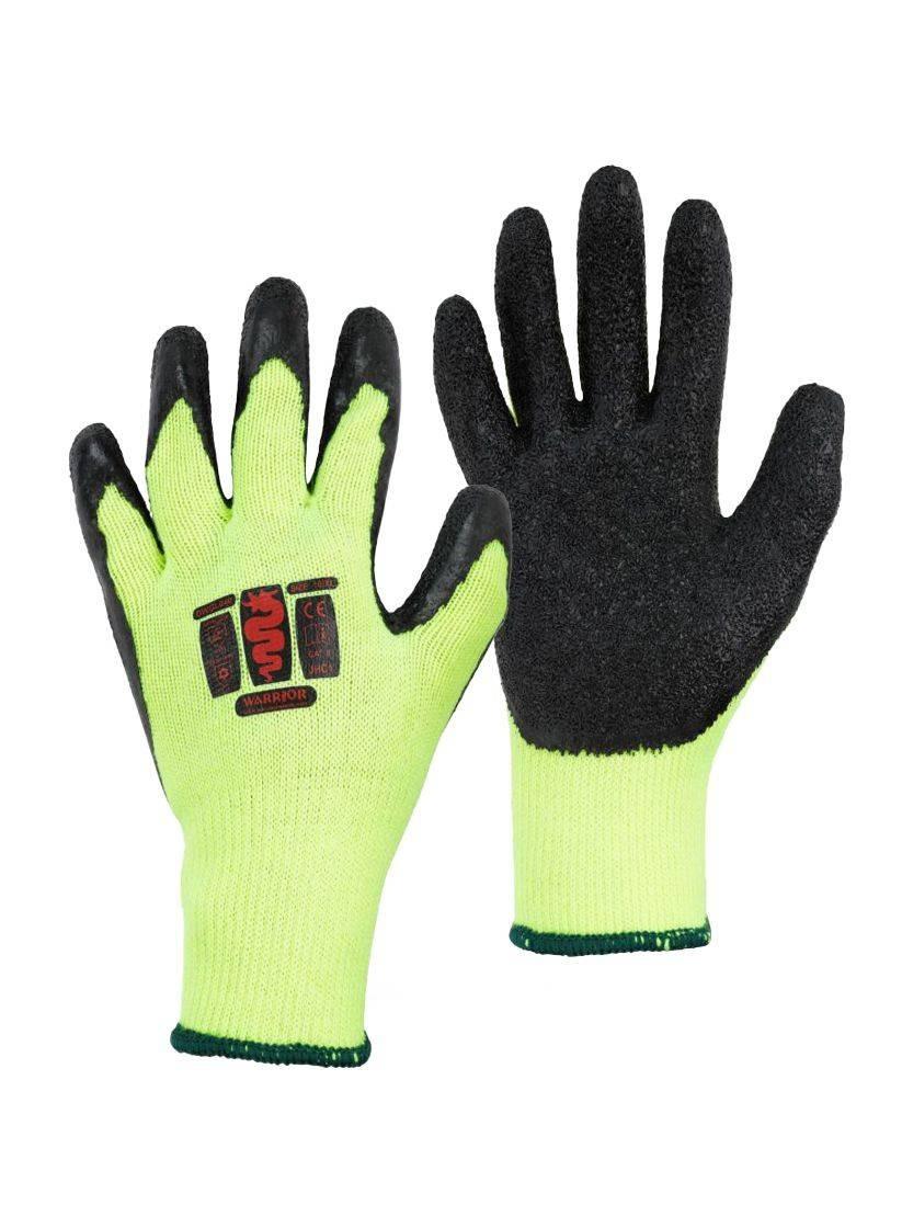 Warrior black latex thermal grip winter work glove - 12 pairs #GL040