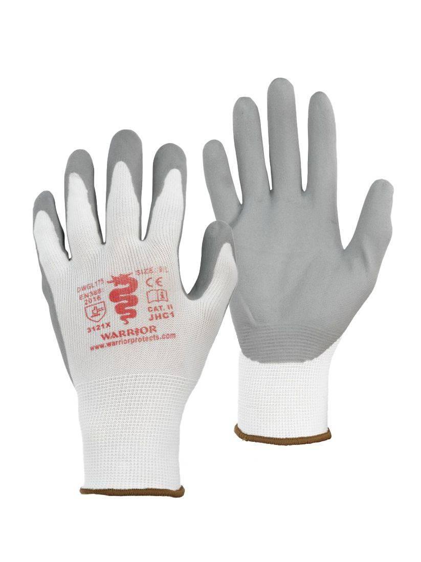 Warrior grey porous foam nitrile precision performance work glove (12 pairs) #GL175