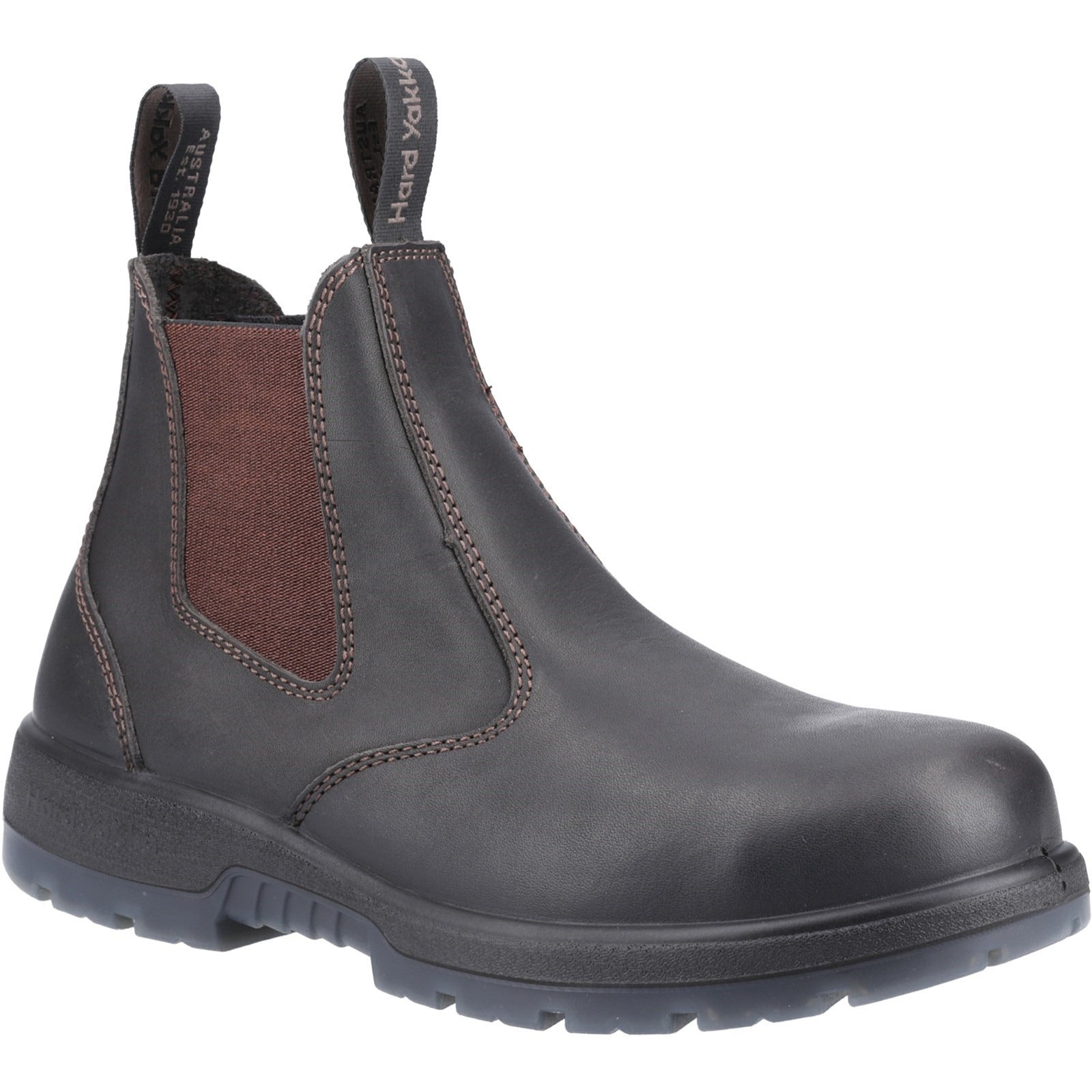 Hard Yakka Outback unisex brown leather steel toe/midsole Chelsea dealer safety boot