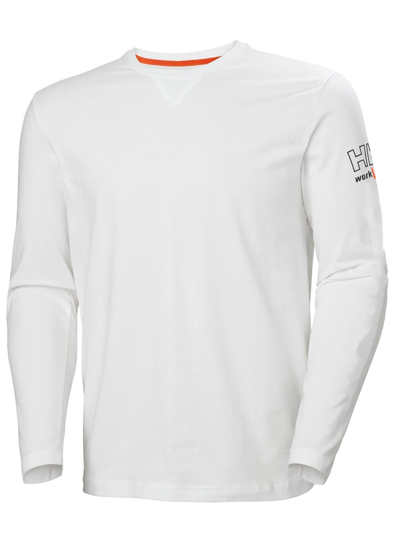 Helly Hansen Logo white organic cotton long sleeve Tee T-shirt