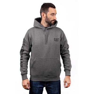 Caterpillar Trademark Banner grey hoodie hooded sweatshirt #1910709