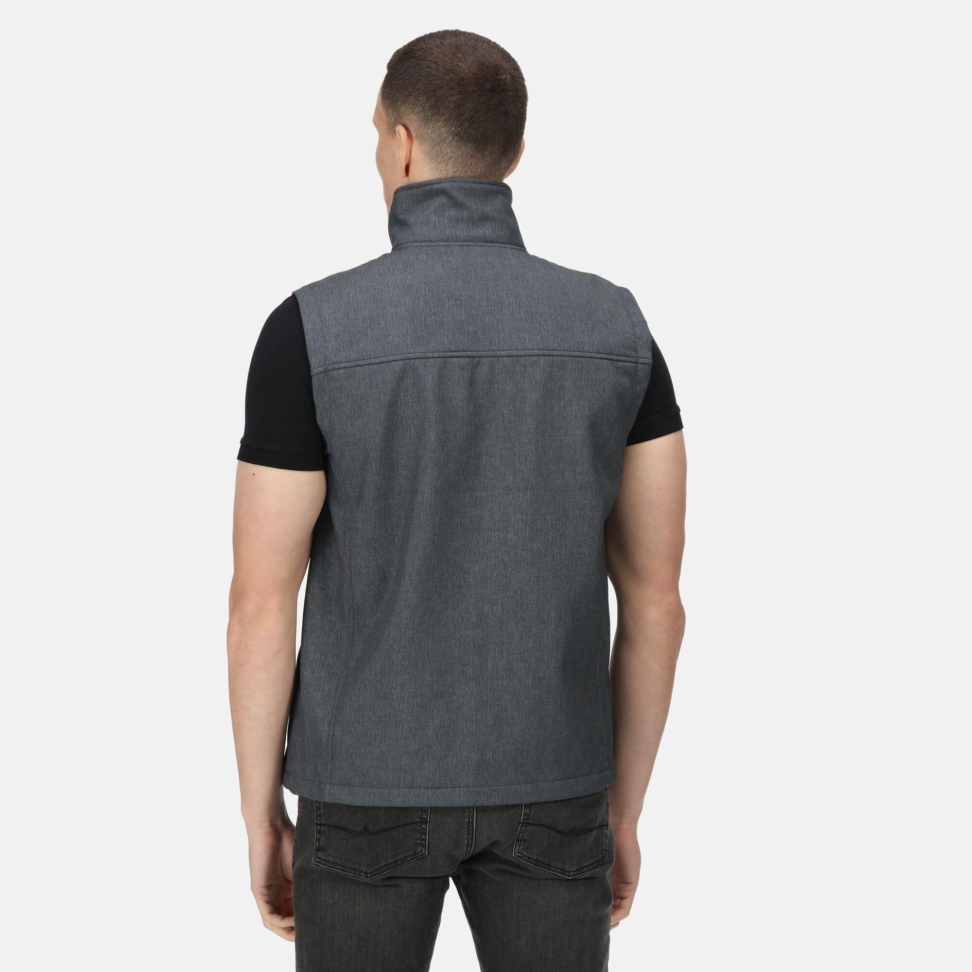 Regatta Flux grey marl men's water-repellent quick-dry softshell bodywarmer #TRA788