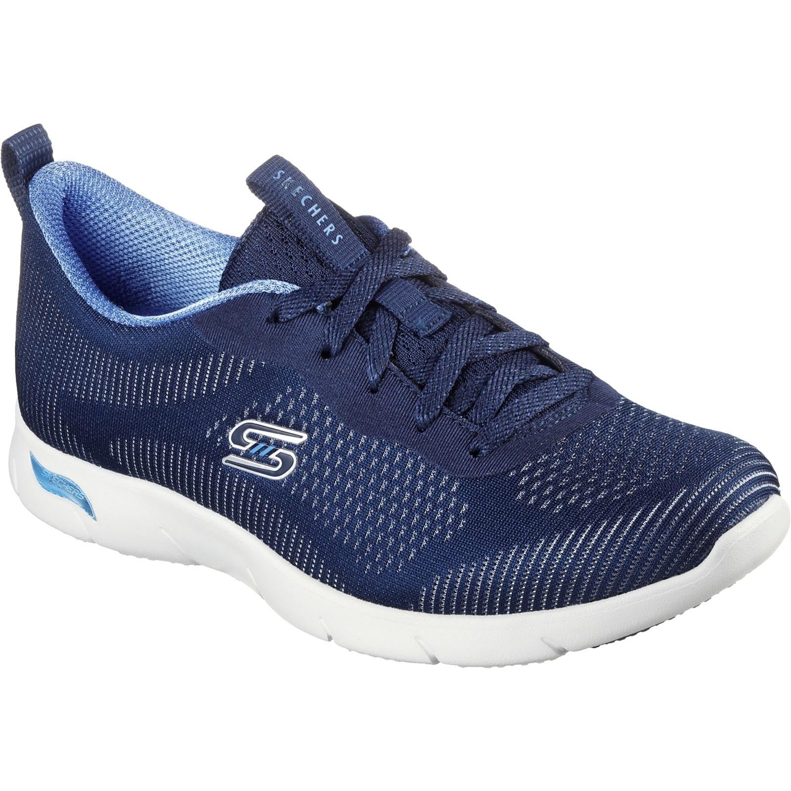 Skechers Arch-Fit Refine Classy Doll women's navy vegan arch-support trainer #SK104390