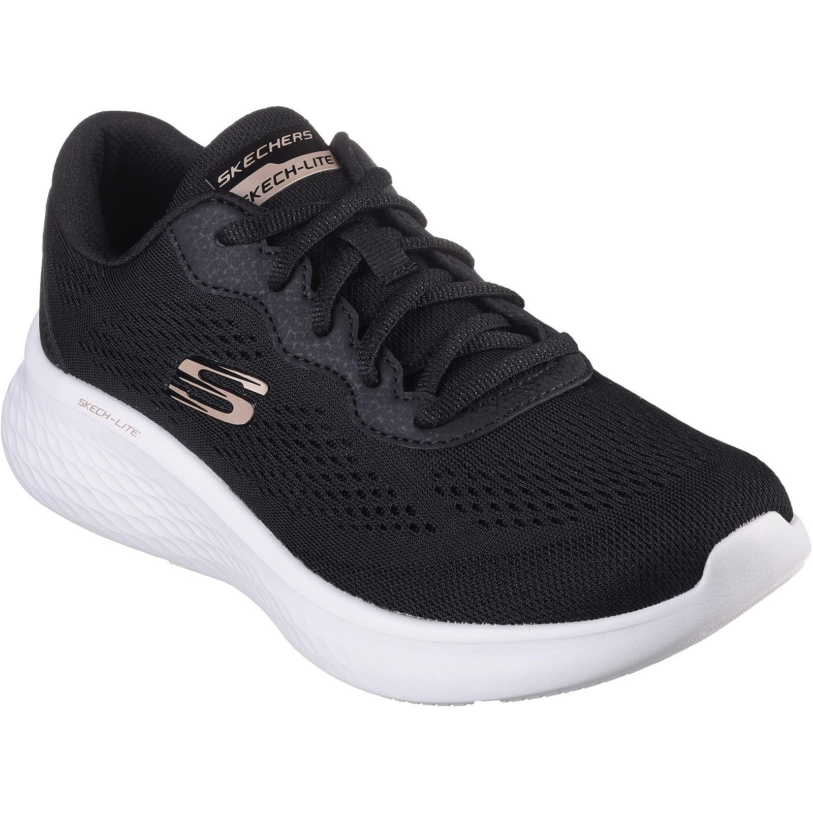 Skechers Skech-Lite Pro Perfect Time women's black/rose gold vegan memory-foam trainer #SK149991