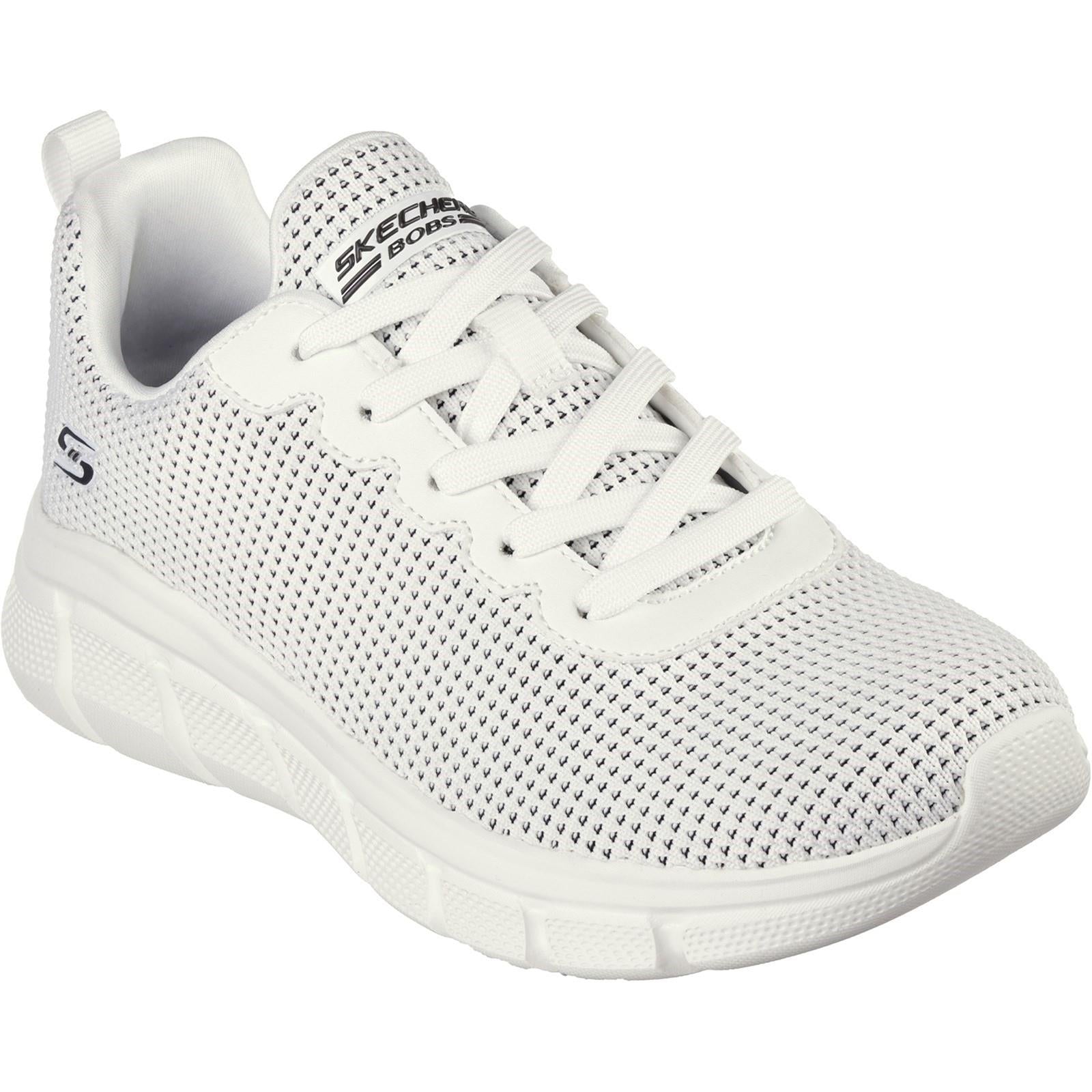 Skechers Bobs Sport B Flex Visionary Essence women's white vegan machine-washable trainer #SK117346