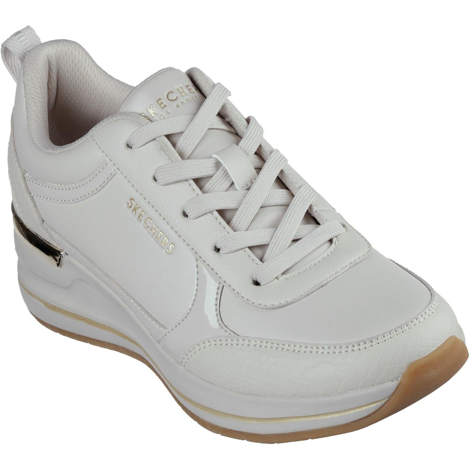 Skechers Billion 2 Fine Shine women's white memory-foam lace-up trainer #SK177345