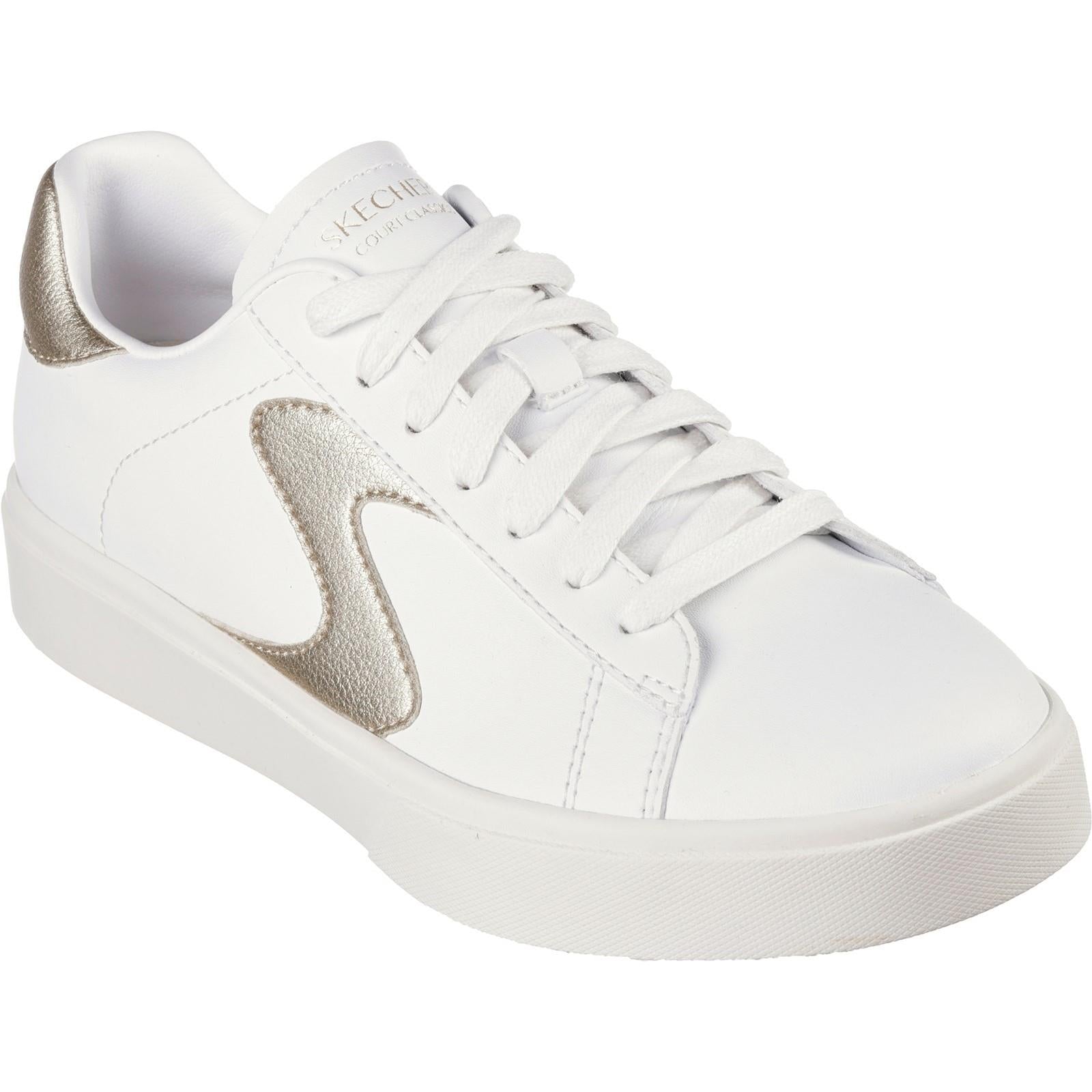 Skechers Eden LX Beaming Glory women's white/gold machine-washable trainer #SK185016