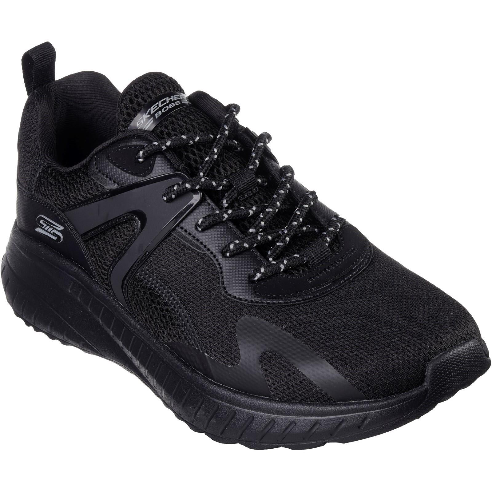 Skechers Bobs Squad Chaos Elevated Drift men's black memory foam trainer #SK118034