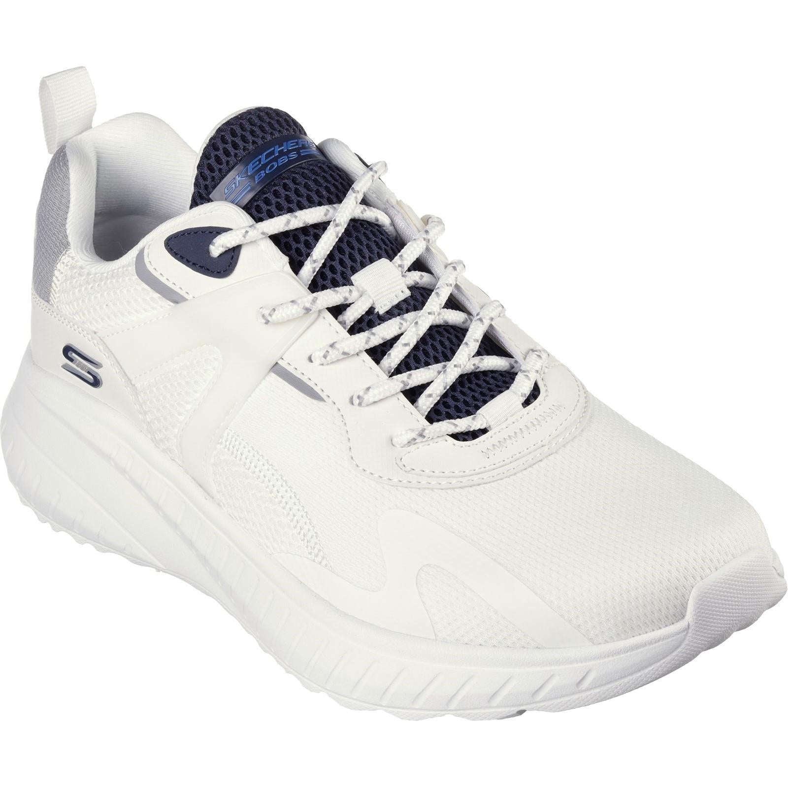 Skechers Bobs Squad Chaos Elevated Drift men's white memory foam trainer #SK118034