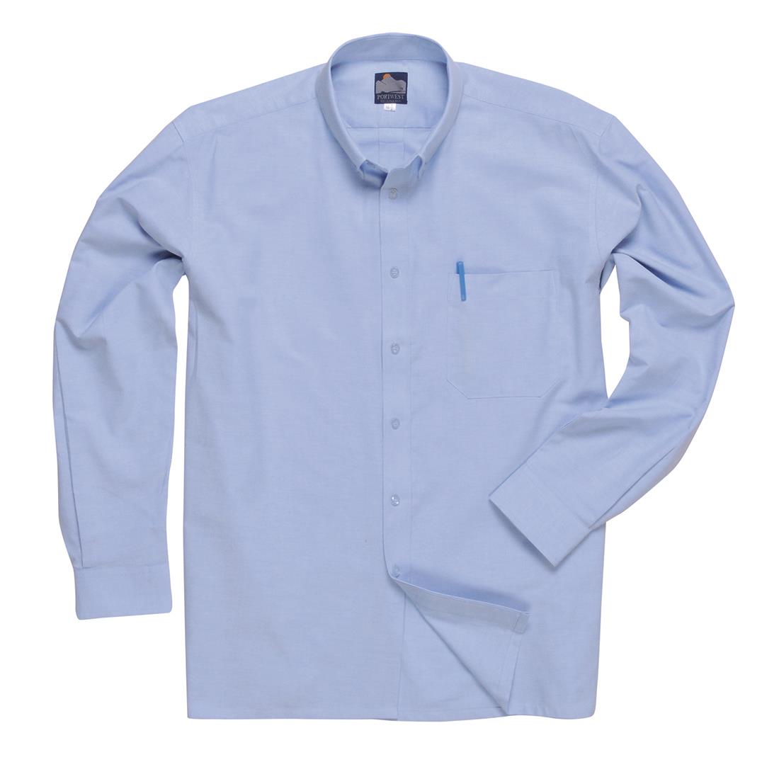 Portwest sky blue long sleeve Oxford work shirt size 17" neck #S107