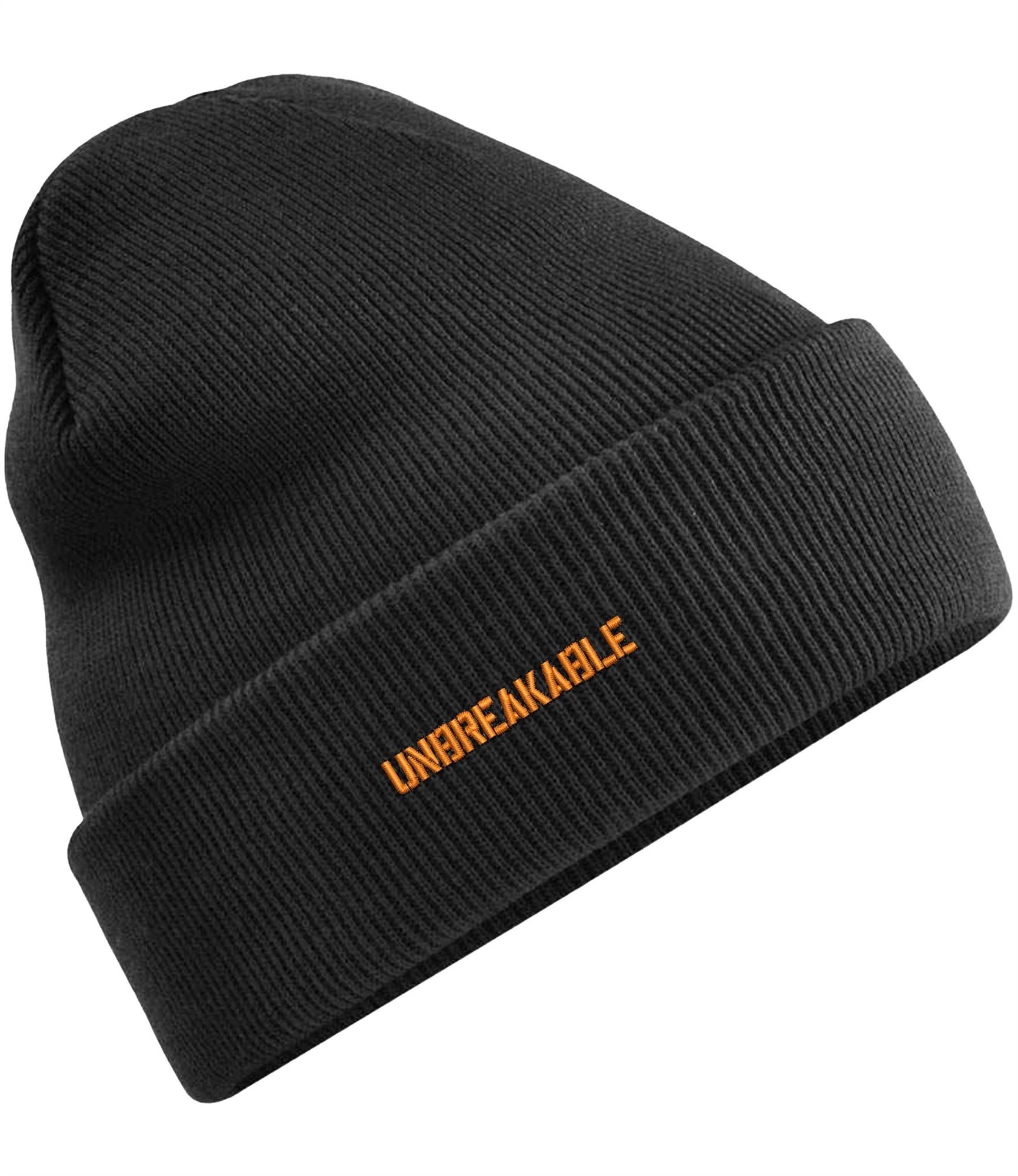 Unbreakable black adult knitted beanie U305