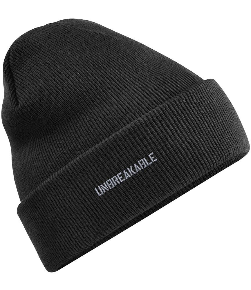 Unbreakable black adult knitted beanie U306