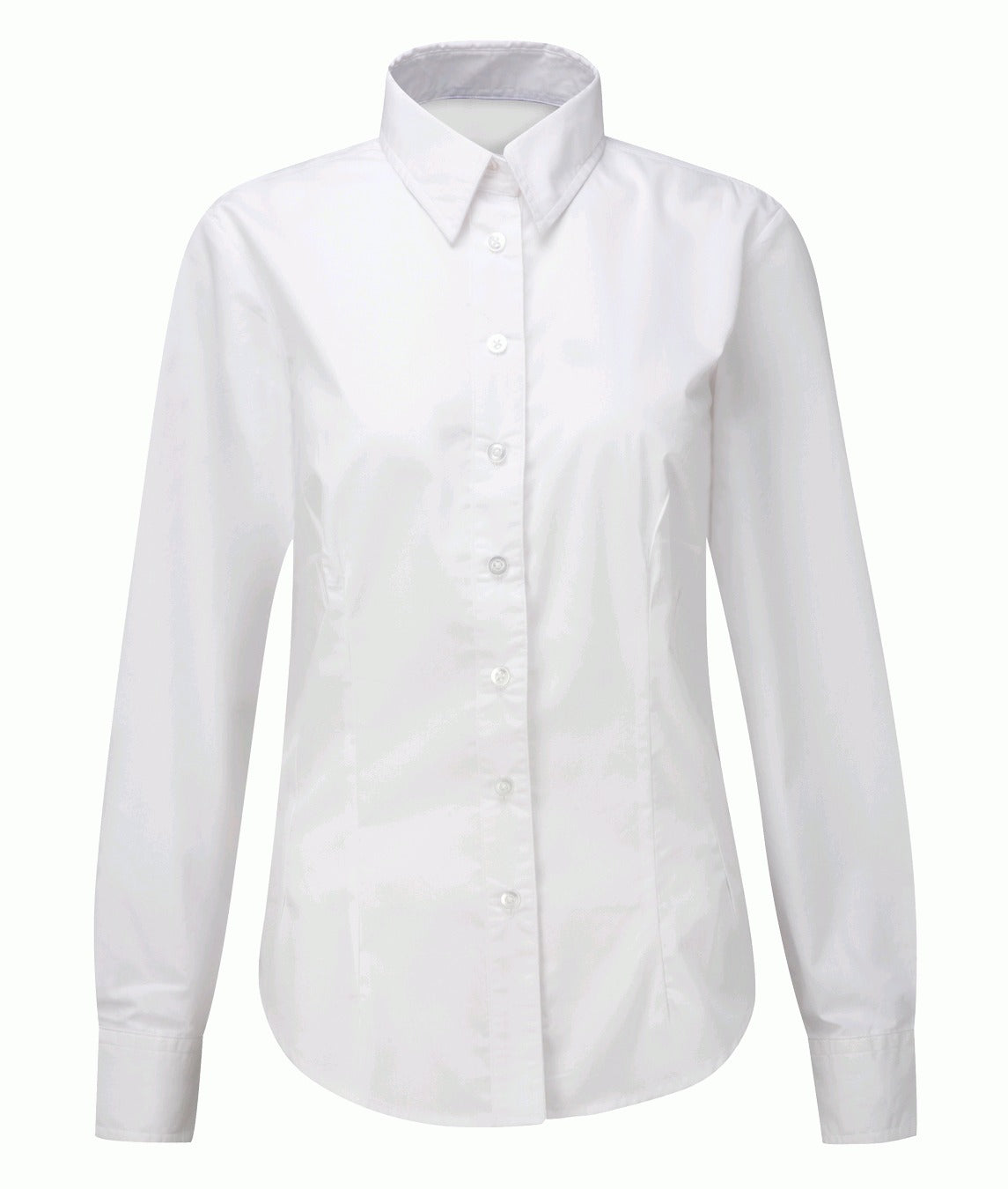 White womens security polycotton long sleeve deluxe uniform blouse