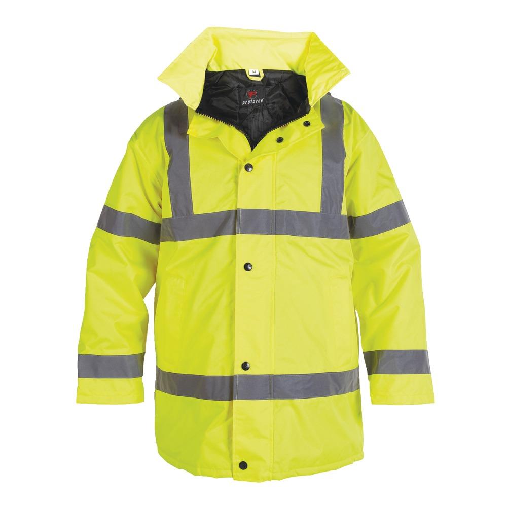 Unbreakable Proforce HJ03 yellow hi-viz waterproof lined site jacket