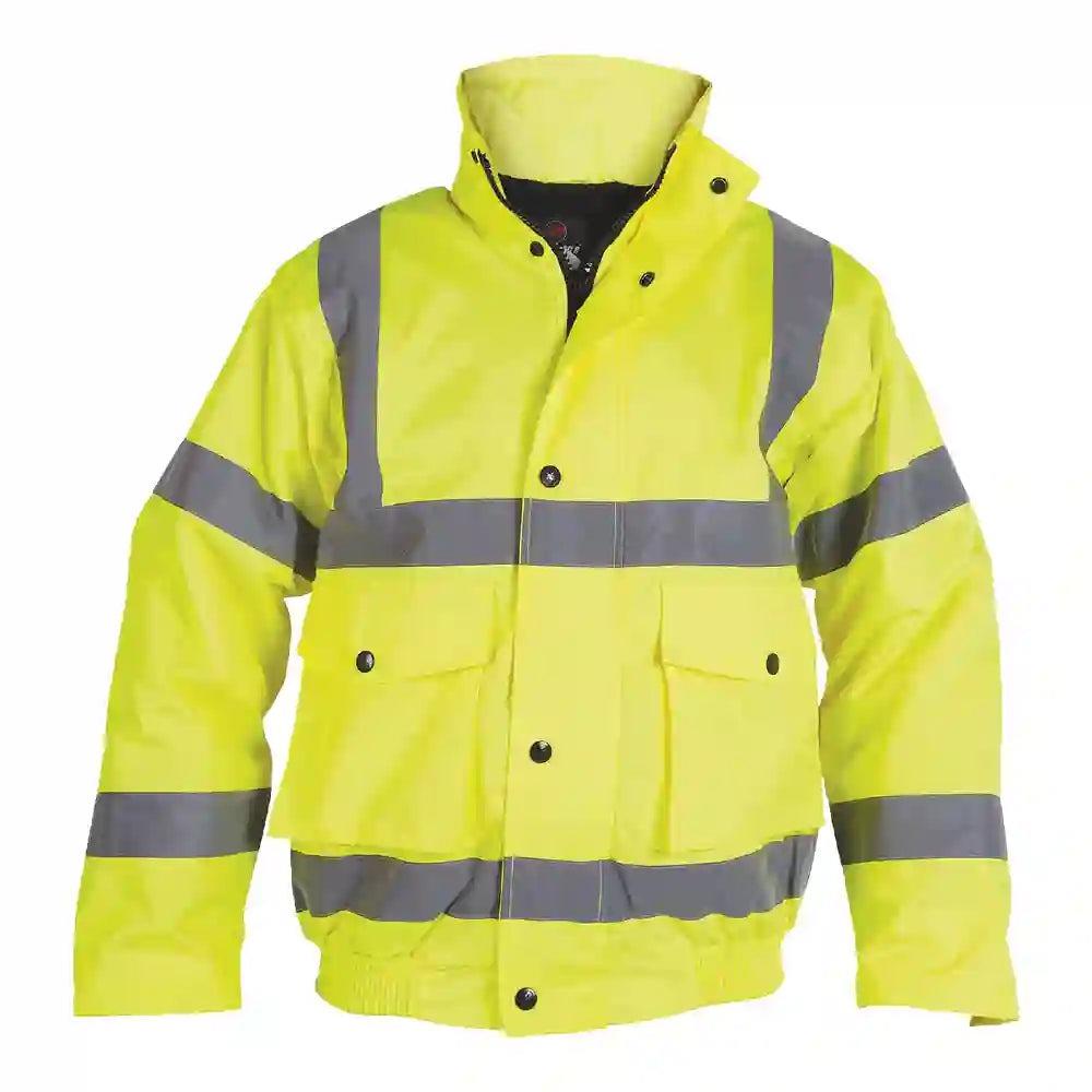 Unbreakable Proforce HJ44 yellow hi-viz waterproof lined bomber jacket