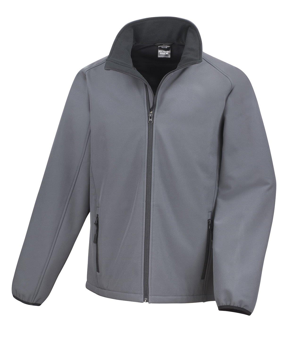 Result charcoal Core men's softshell jacket size large