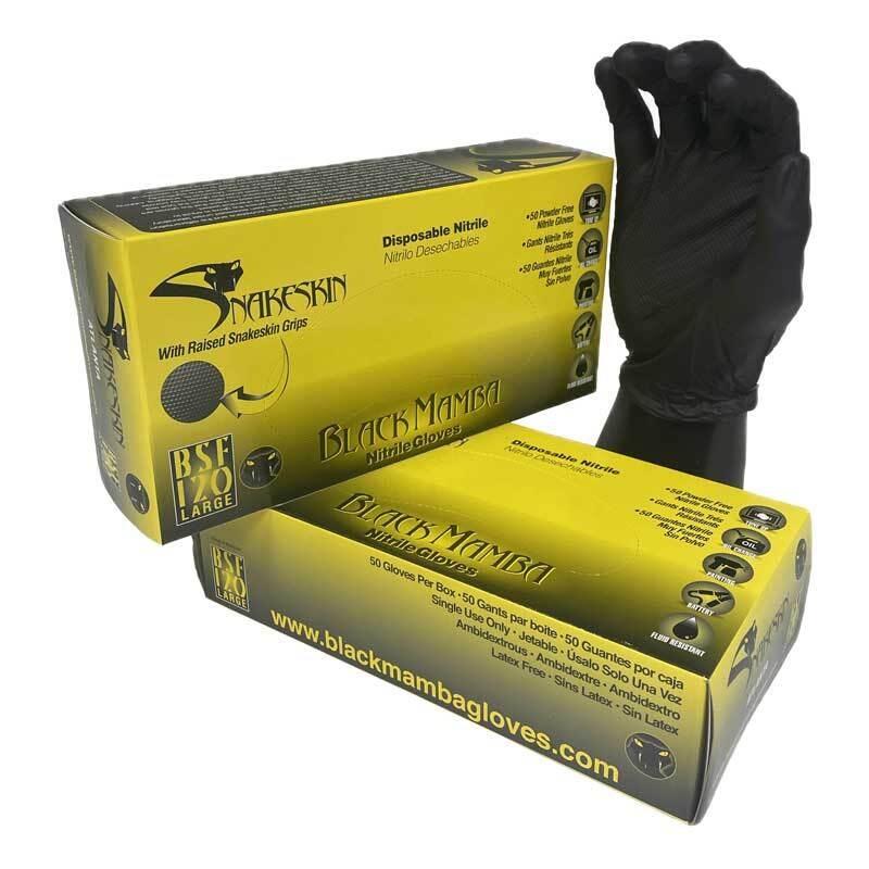Black Mamba Snakeskin nitrile disposable glove - box 50 singles