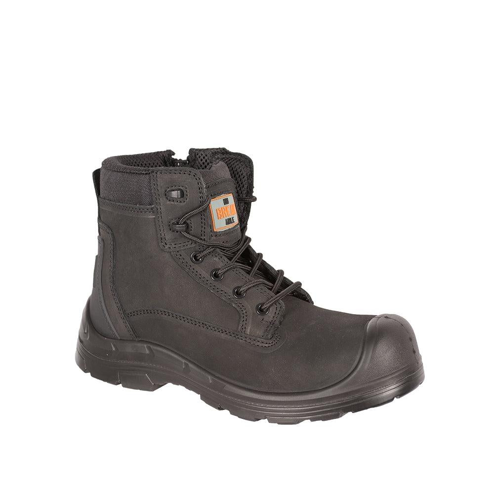 Unbreakable Desert Storm S3 black leather composite toe/midsole side zip work safety boot U136