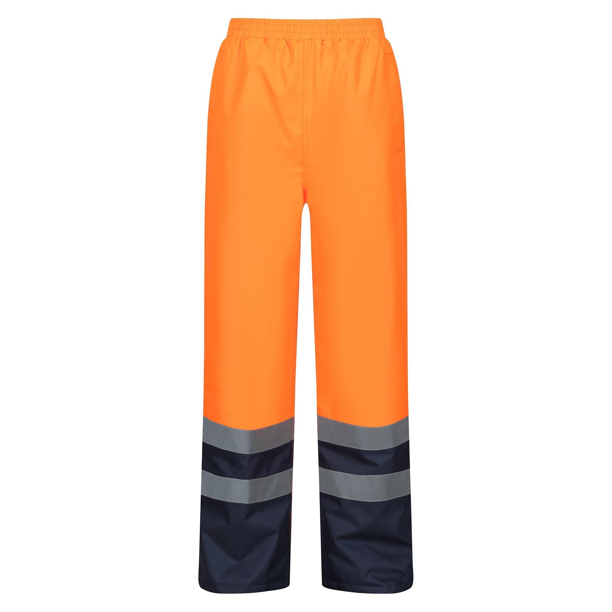 Regatta Hi-Vis Pro orange two tone waterproof insulated work overtrousers TRJ523