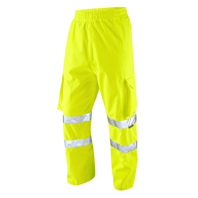 Leo Instow high-visibility ISO 20471:1 waterproof breathable Cargo overtrouser