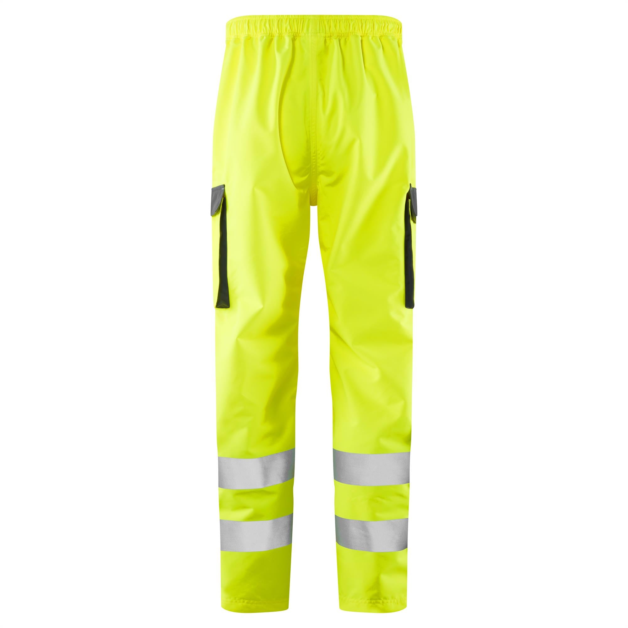 Leo Westleigh EcoViz womens yellow high visibility breathable overtrousers #L07