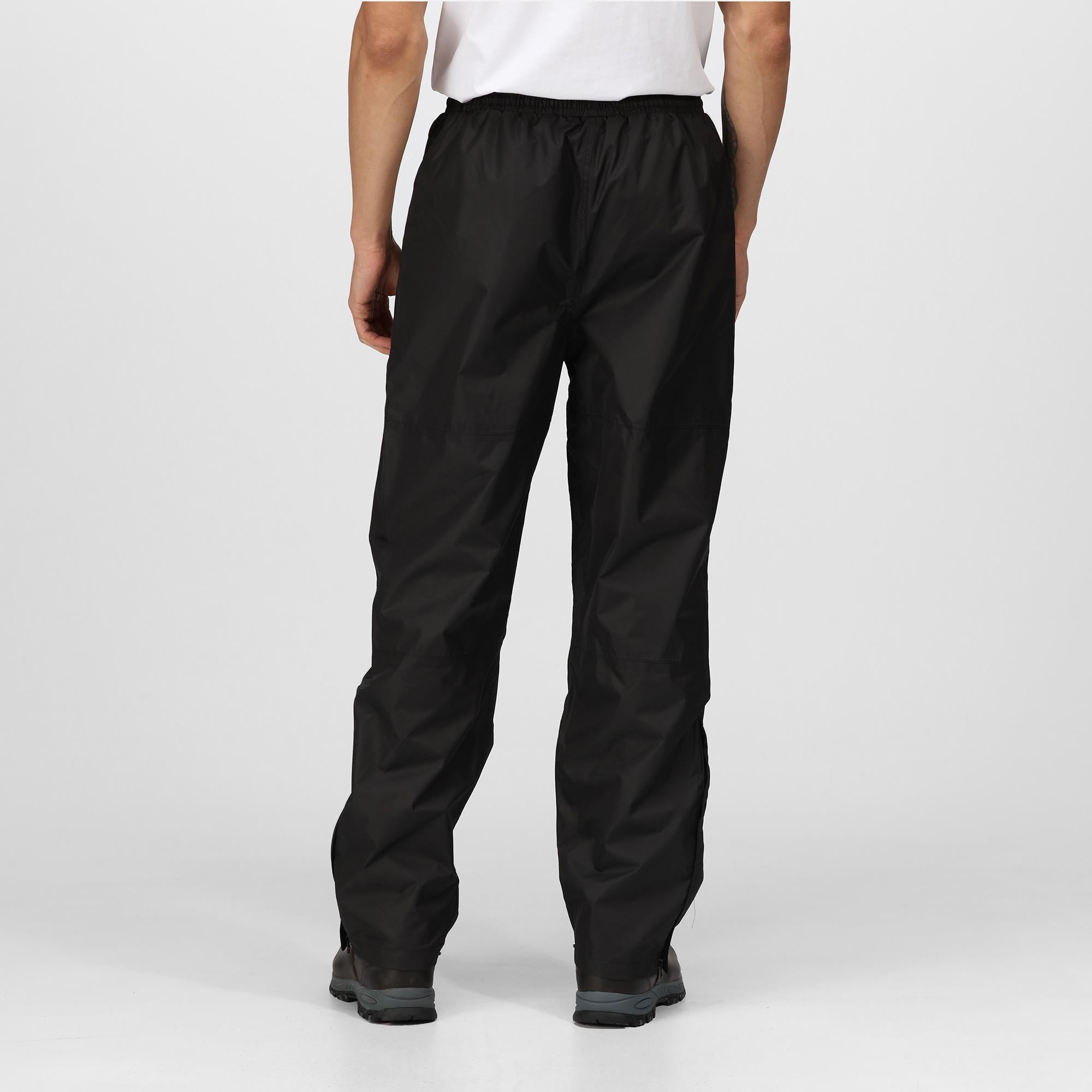 Regatta Linton black men's waterproof breathable lined over-trouser #TRW458