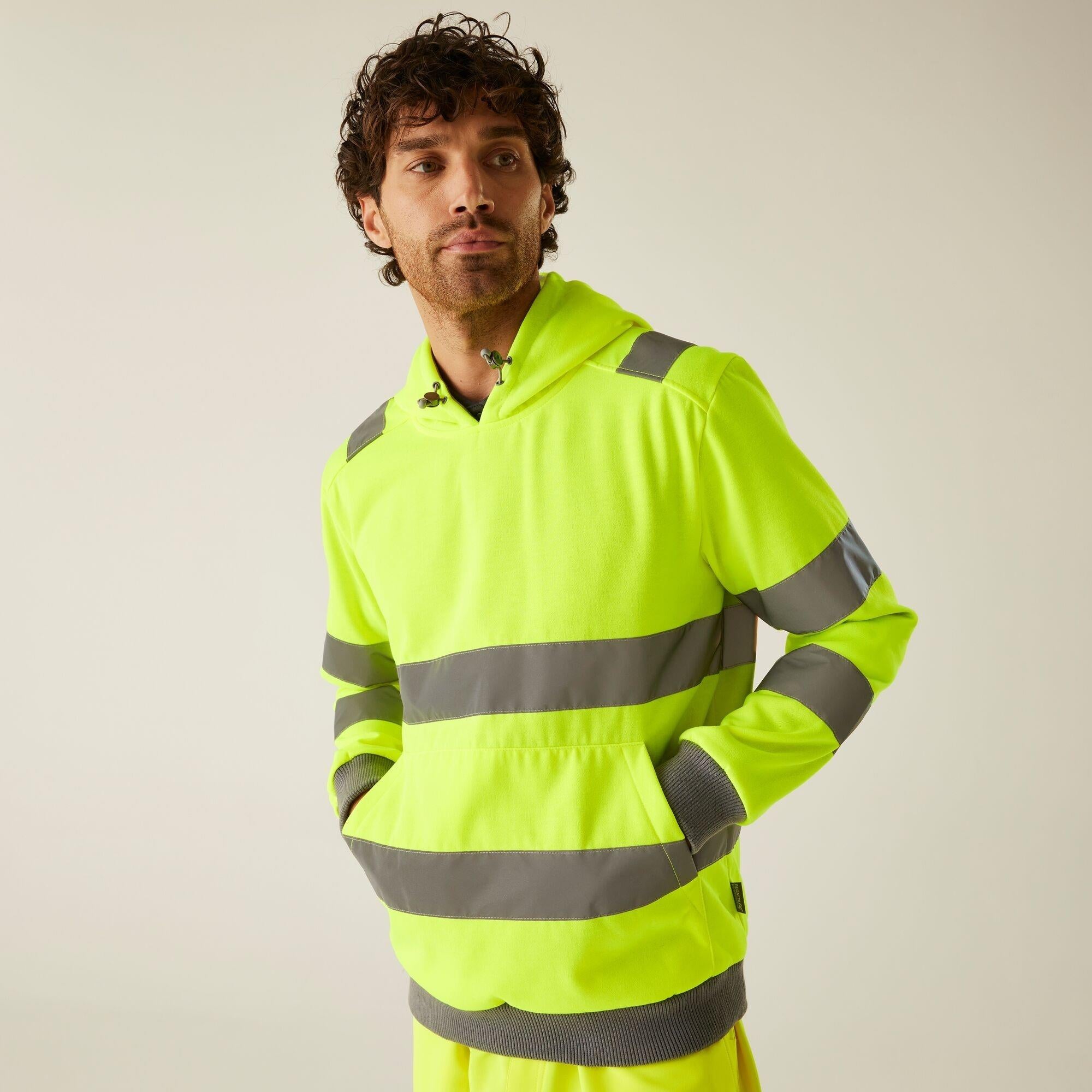 Regatta Pro high visibility yellow hoodie work hooded sweatshirt