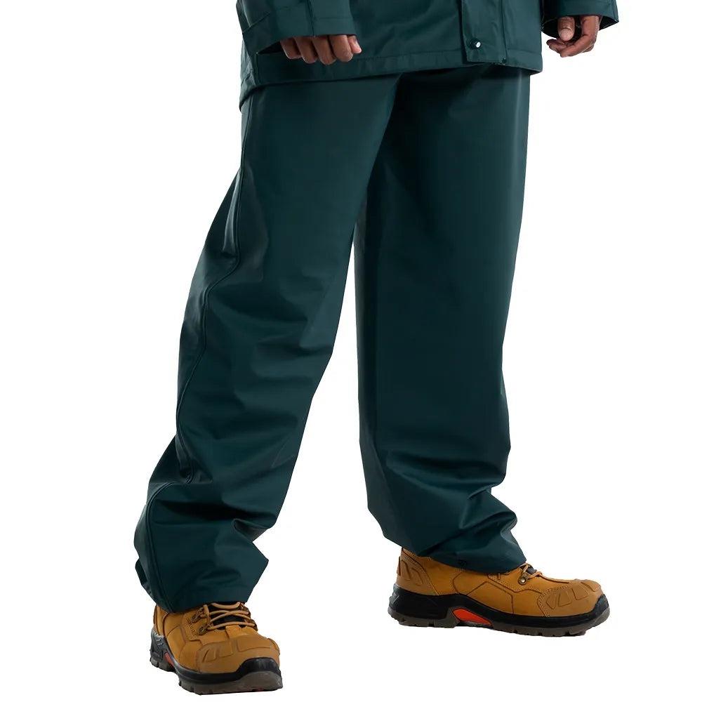 Unbreakable green waterproof rain trousers U283