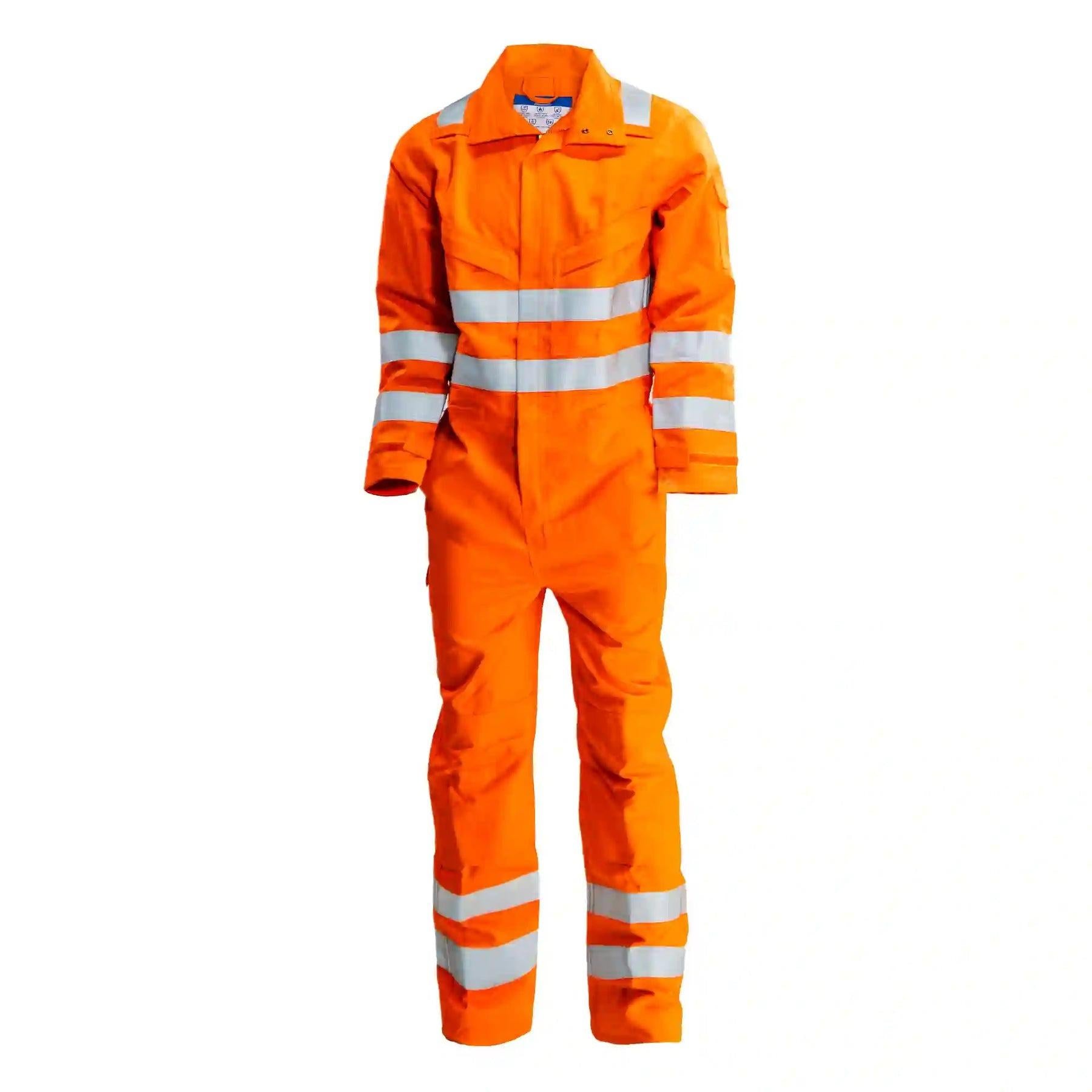 Himalayan orange high visibility flame resistant work coveralls HR50