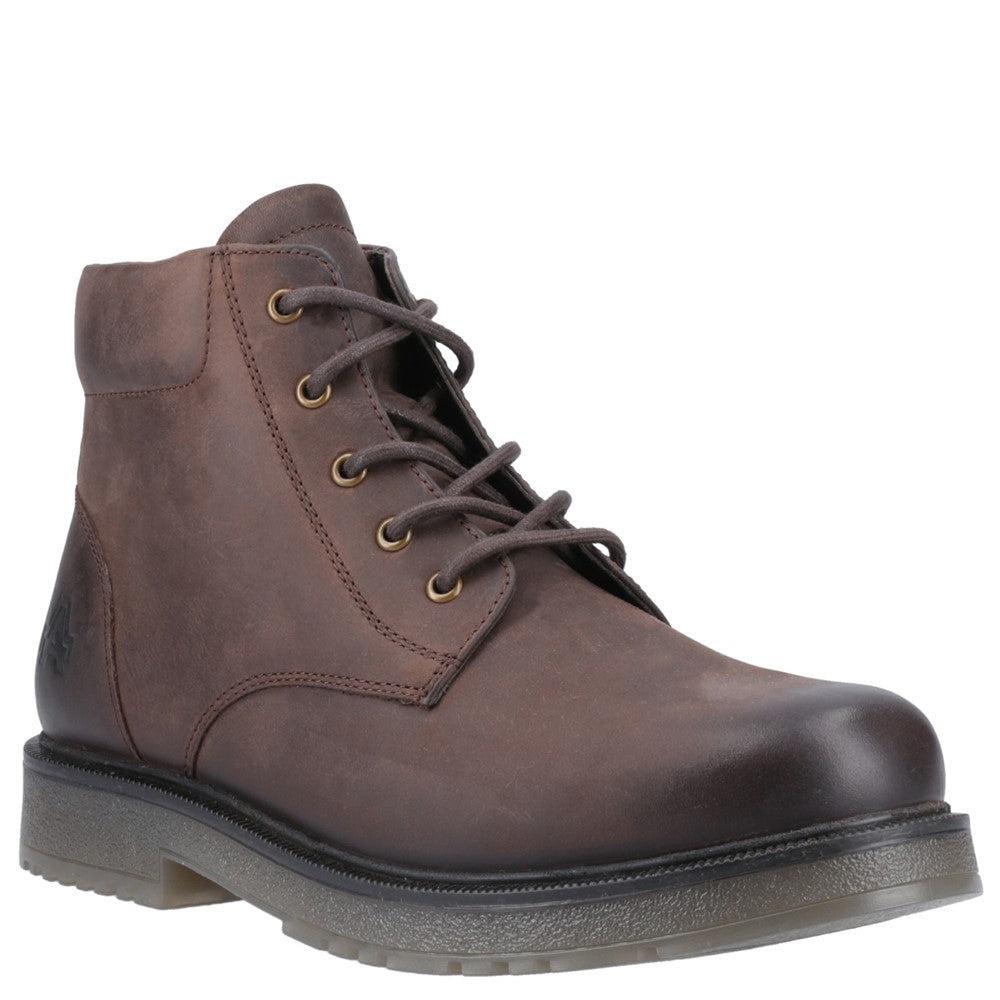 Amblers Bath brown leather side zip lace up boots