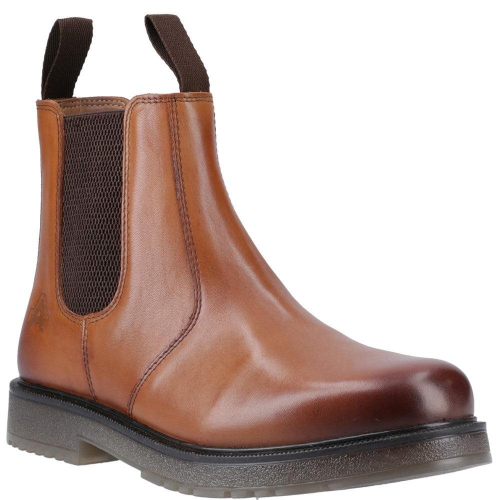Amblers Wells tan leather Chelsea dealer boots