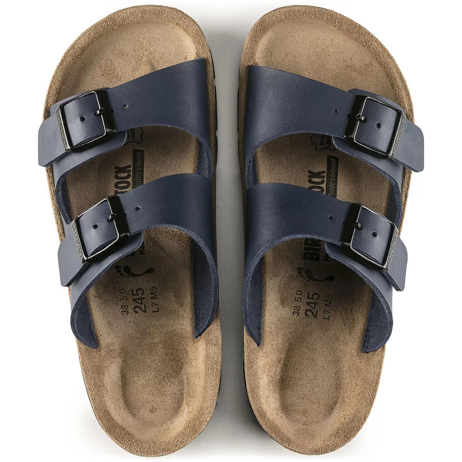 Birkenstock Bilbao blue two strap mule sandals 520791