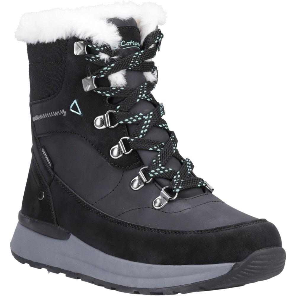 Cotswold Sheephouse womens black memory foam waterproof walking hiking boots