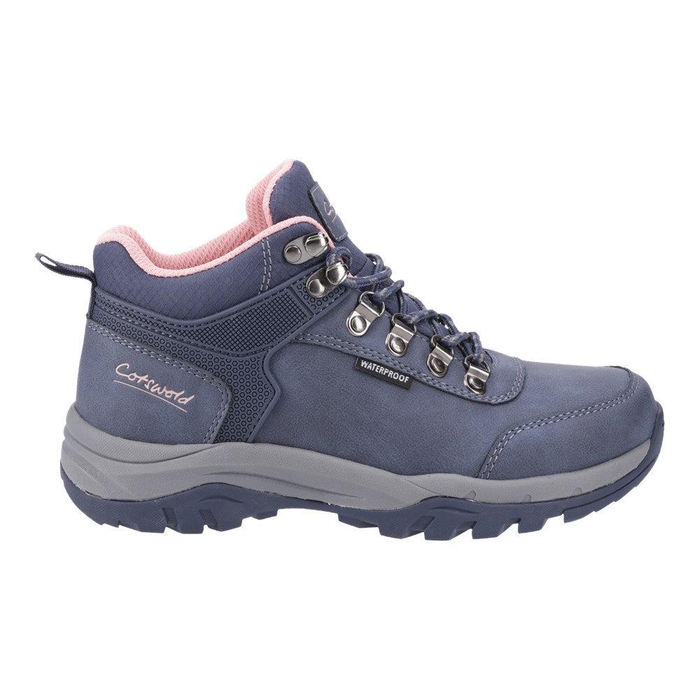 Cotswold Overbury womens navy blue waterproof lace up walking hiking boots