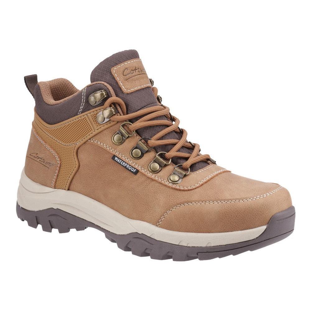 Cotswold Overbury womens tan waterproof lace up walking hiking boots