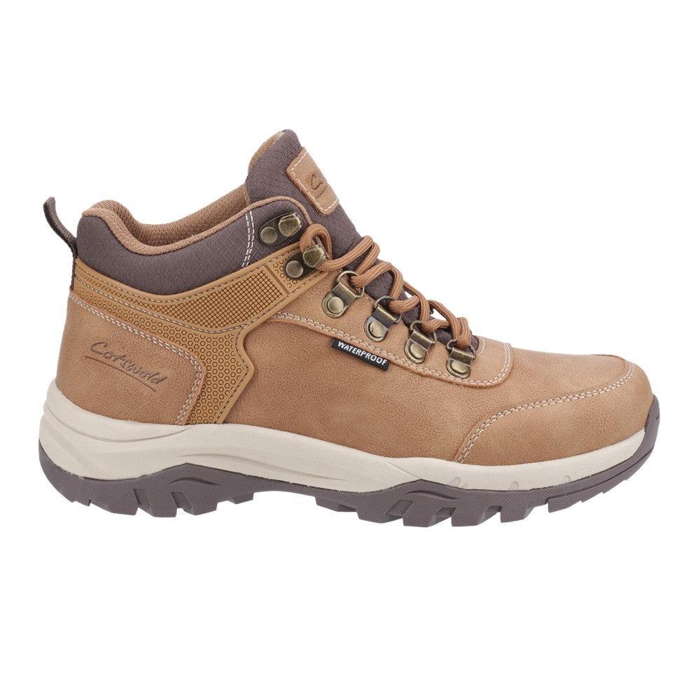 Cotswold Overbury womens tan waterproof lace up walking hiking boots