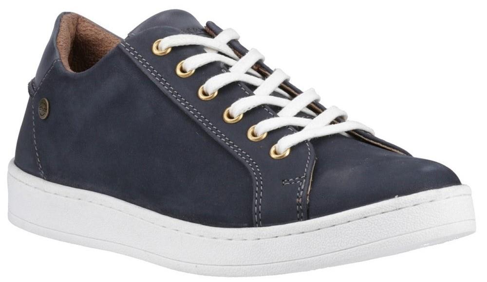 Cotswold Radcot womens navy blue leather lace up trainers shoes
