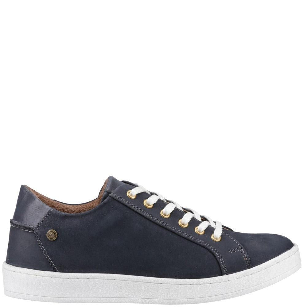 Cotswold Radcot womens navy blue leather lace up trainers shoes