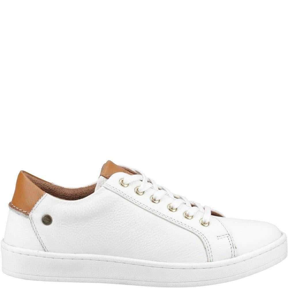 Cotswold Radcot womens white leather lace up trainers shoes