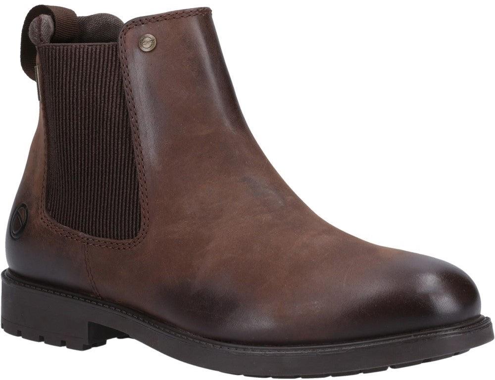 Cotswold Gretton brown leather memory foam waterproof Chelsea dealer boots